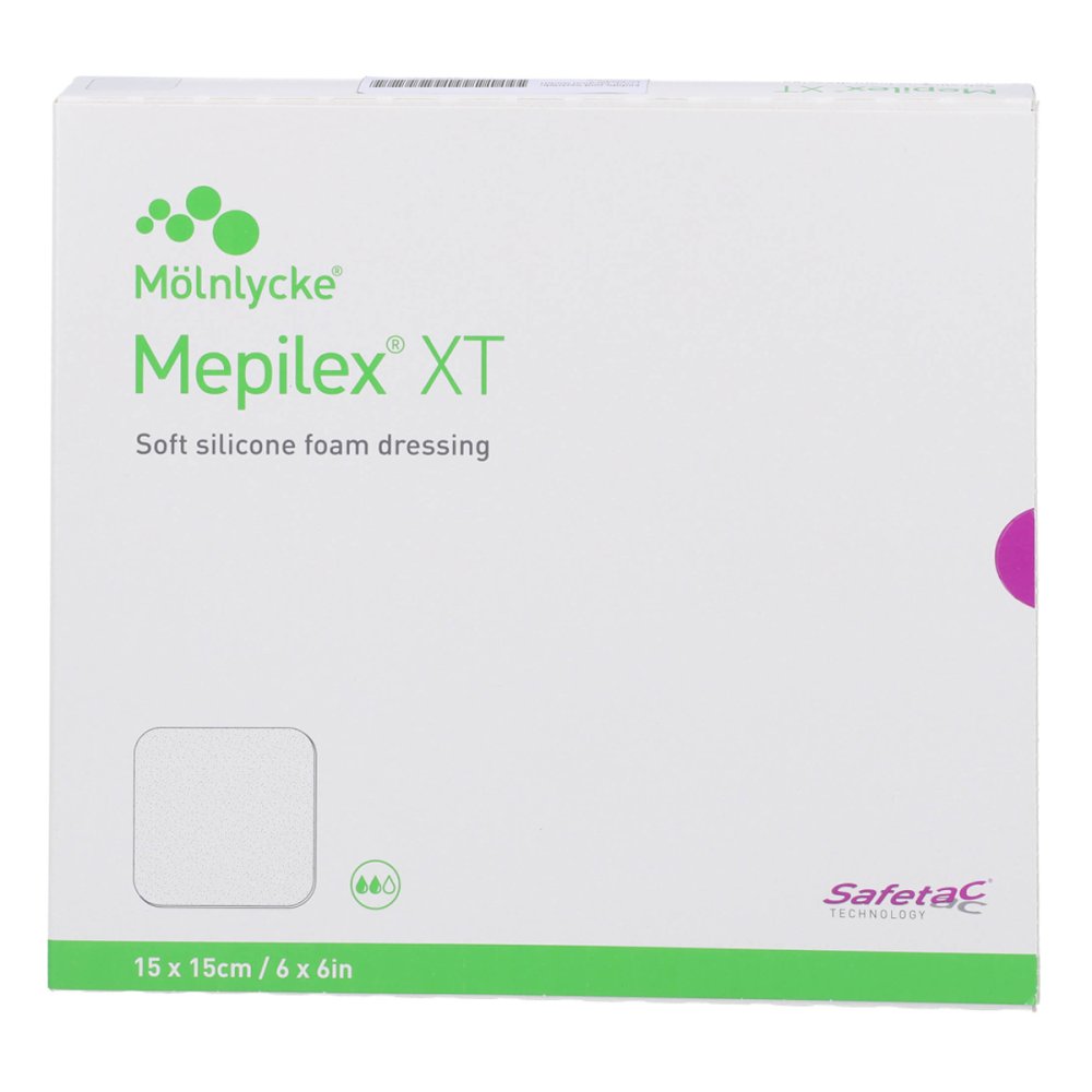 Das Produktfoto zeigt Mepilex Xt 15x15 Cm Schaumverband (5 stk) PZN 17605948