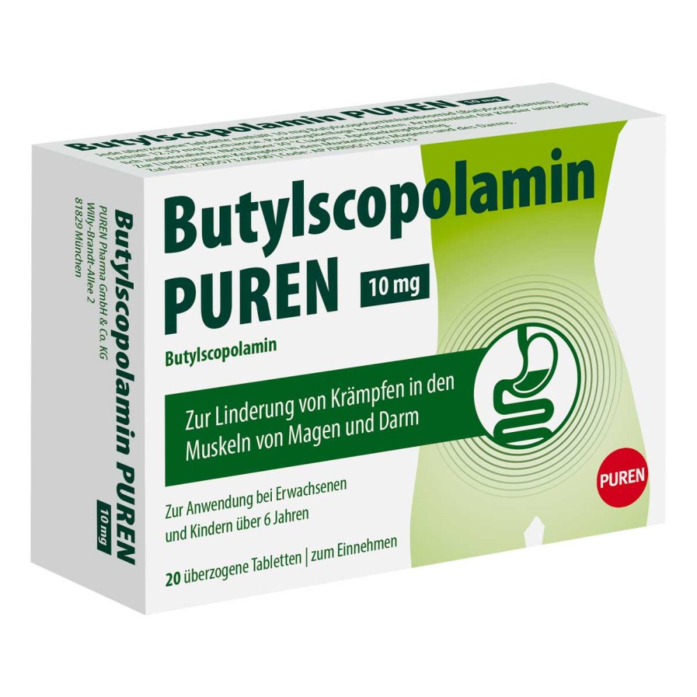 Butylscopolamin Puren 10 Mg Überzogene Tab. (20 stk)