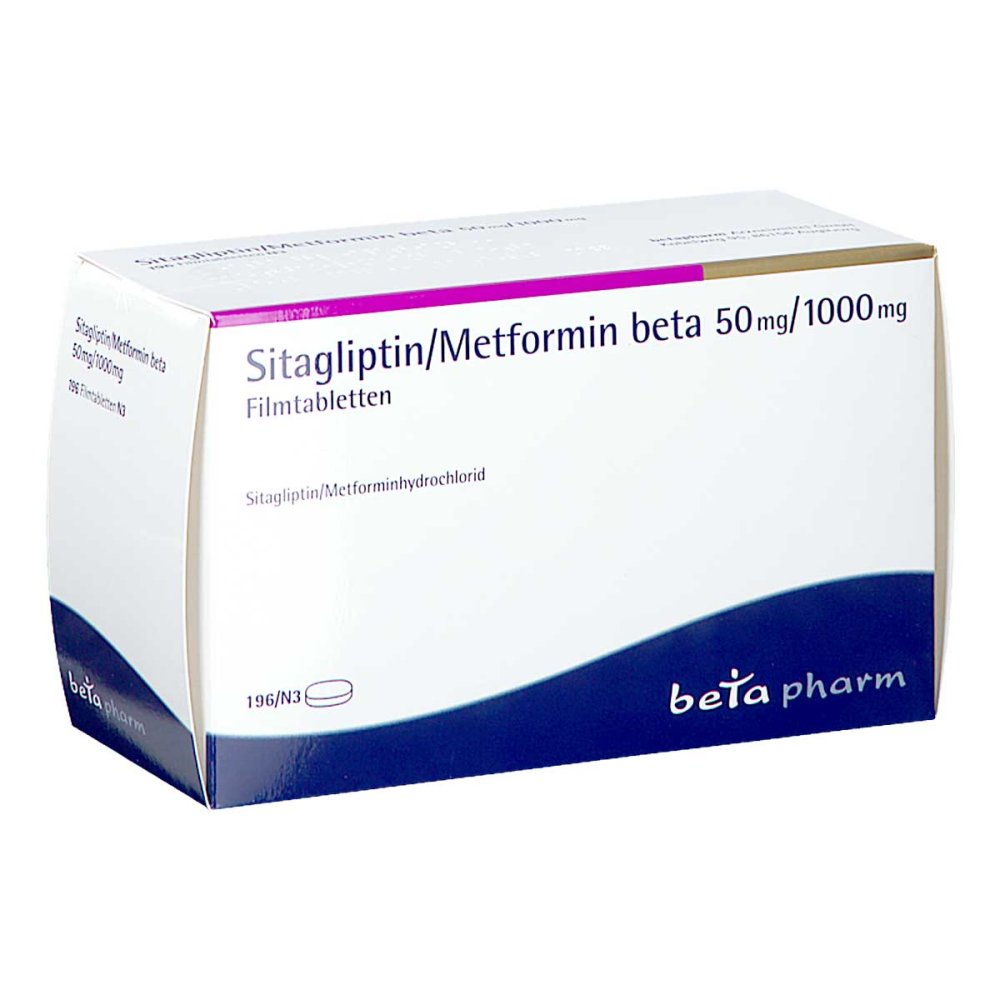 Sitagliptin/Metformin Beta 50 Mg/1000 Mg Filmtabl. (196 stk)