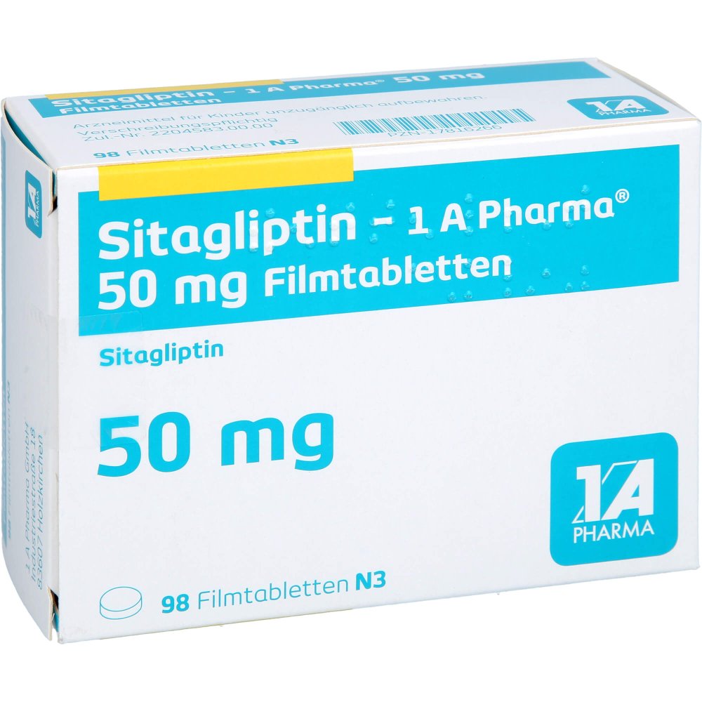 Sitagliptin-1a Pharma 50 Mg Filmtabletten (98 stk)
