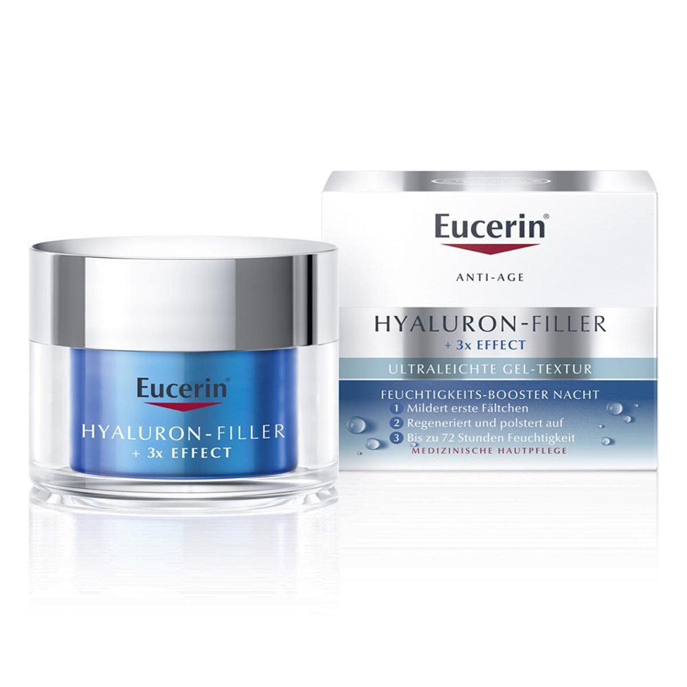 Das Produktfoto zeigt Eucerin Anti-Age Hyaluron-Filler Feucht.Boos.Nacht (50 ml) PZN 17844015