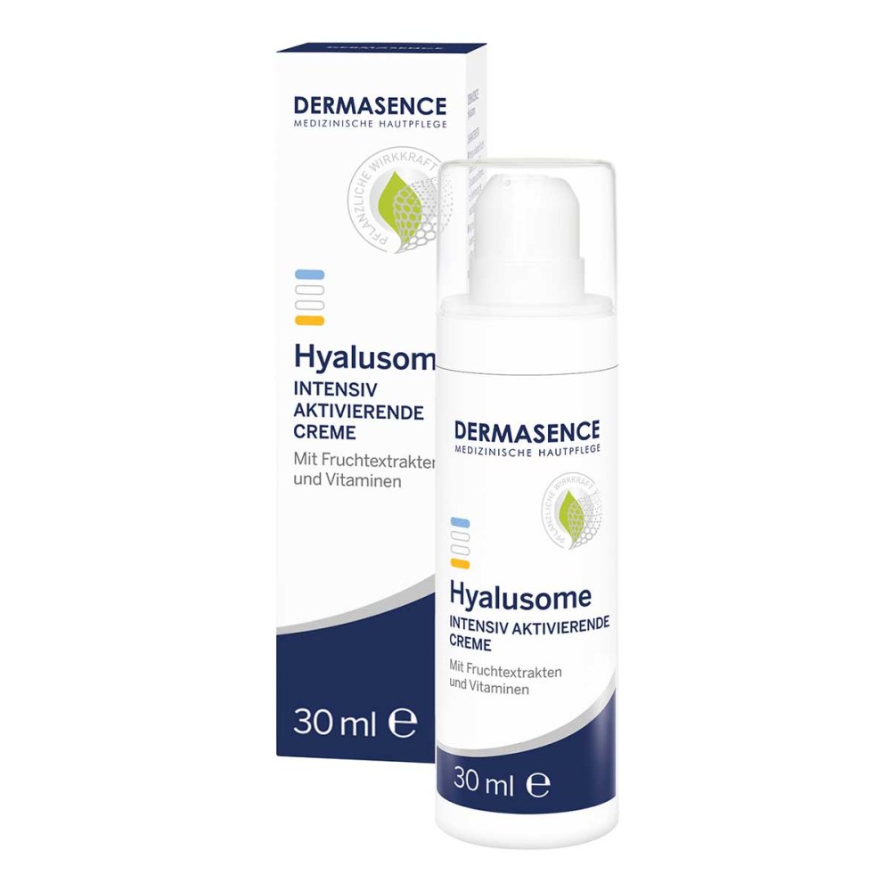 Das Produktfoto zeigt Dermasence Hyalusome Intensiv Aktivierende Creme (30 ml) PZN 17867424