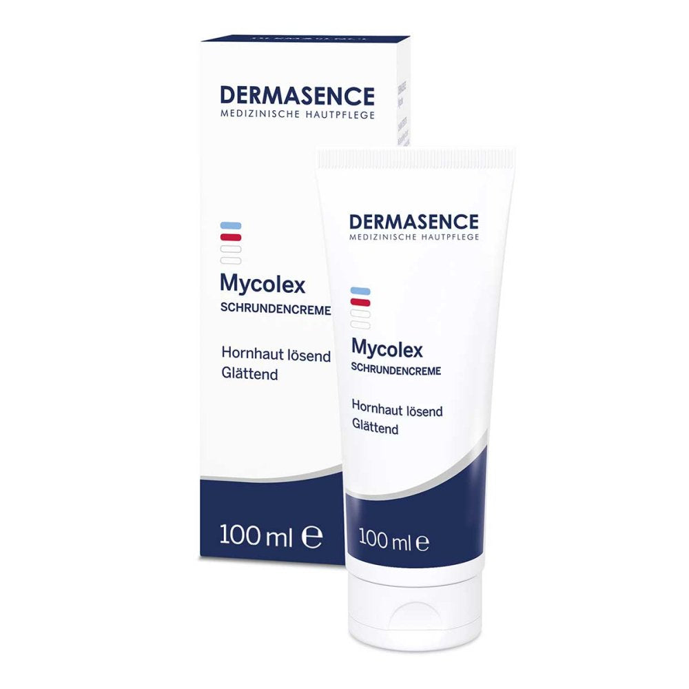 Das Produktfoto zeigt Dermasence Mycolex Schrundencreme (100 ml) PZN 17867594