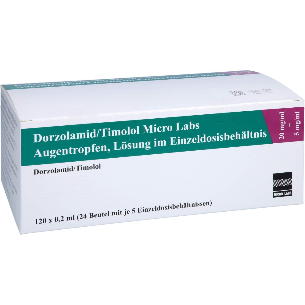 Dorzolamid/Timolol Micro Labs 20mg/Ml+5mg/Ml At Ed (120X0.2 ml)