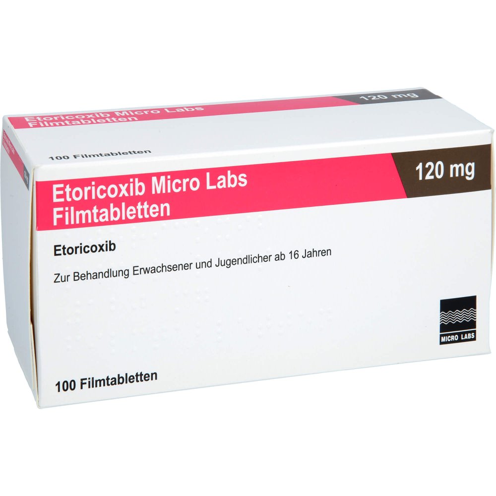 Das Produktfoto zeigt Etoricoxib Micro Labs 120 Mg Filmtabletten (100 stk) PZN 17872684