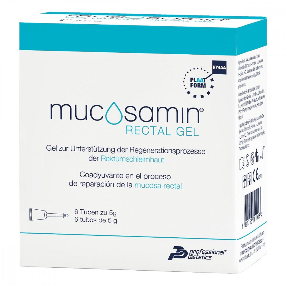 Das Produktfoto zeigt Mucosamin Rektalgel (6X5 g) PZN 17878126
