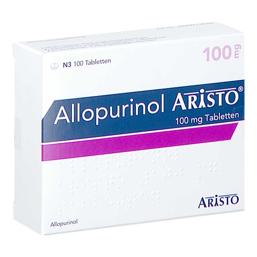 Das Produktfoto zeigt Allopurinol Aristo 100 Mg Tabletten (100 stk) PZN 17897000