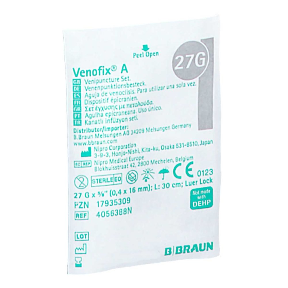 Venofix A Venenpunktionsb.27 G 0,4x16mm 30cm Grau (1 stk)