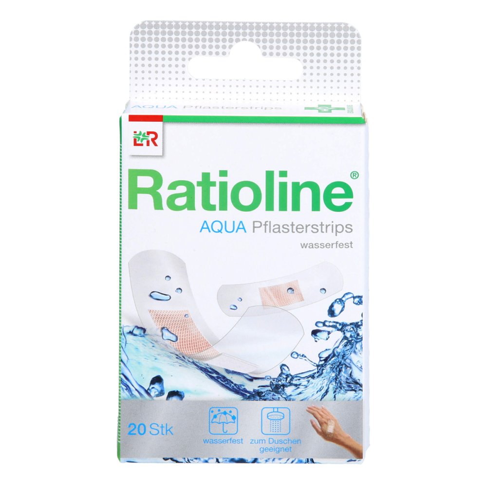 Das Produktfoto zeigt Ratioline Aqua Pflasterstrips In 2 Größen (20 stk) PZN 18032414