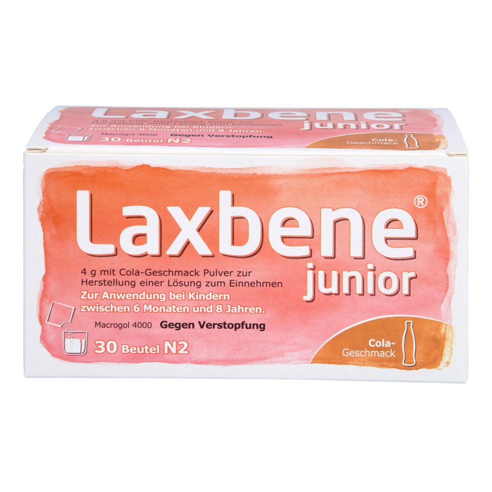 Laxbene Junior 4 G Cola Ple Kdr.6 Mon.-8 Jahre (30X4 g)