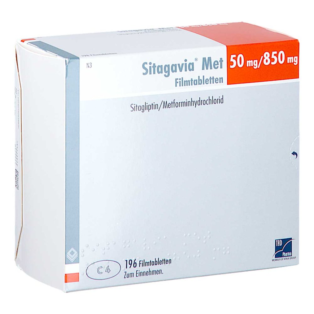 Sitagavia Met 50 Mg/850 Mg Filmtabletten (196 stk)