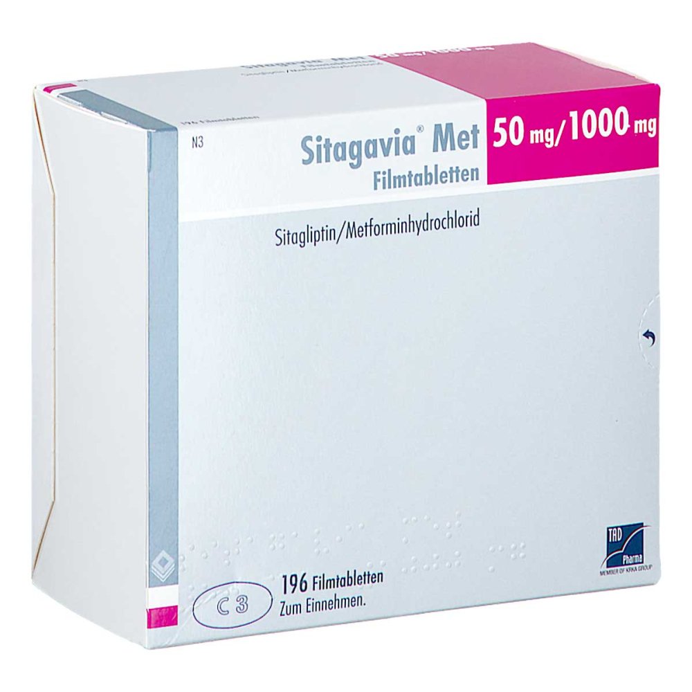 Sitagavia Met 50 Mg/1000 Mg Filmtabletten (196 stk)