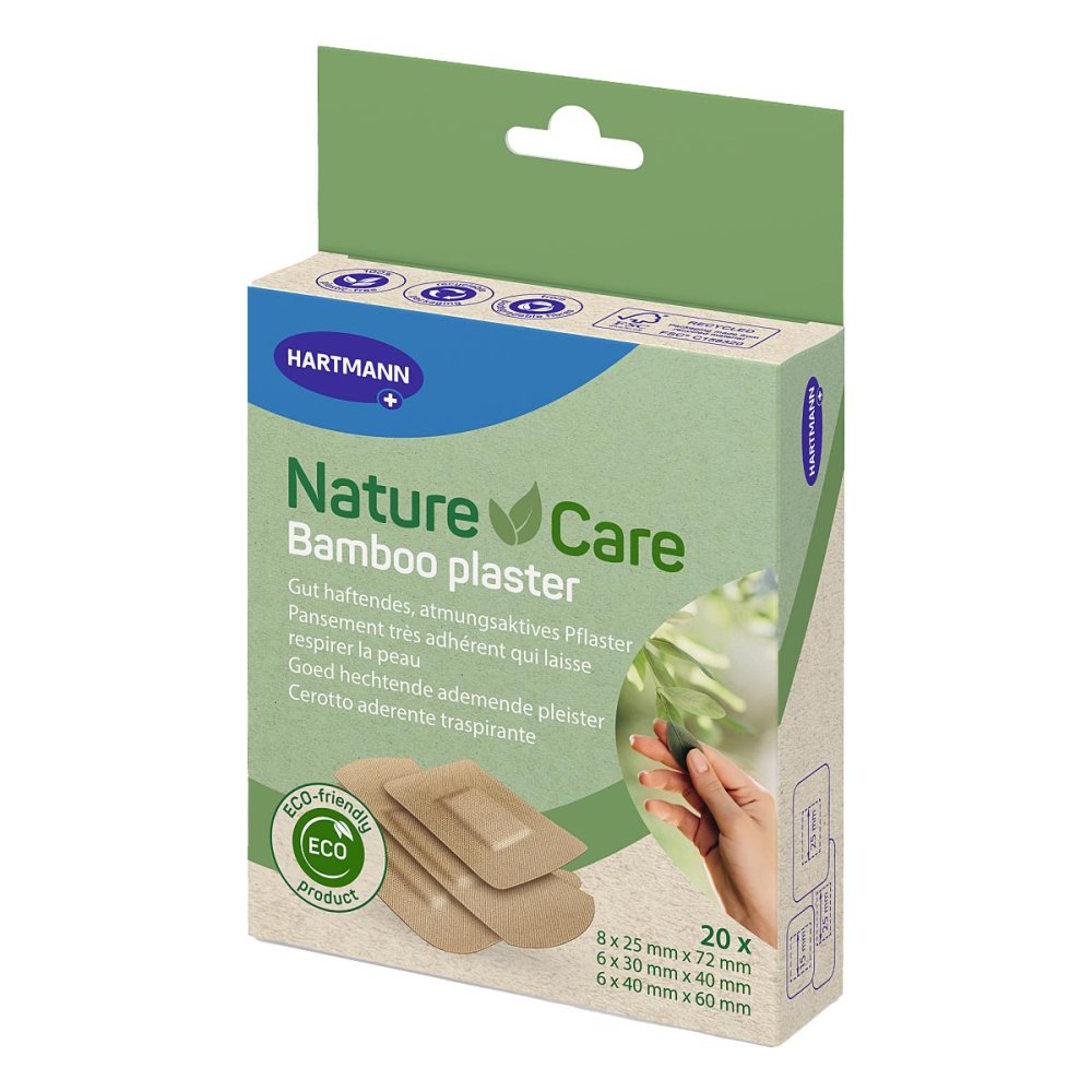 Das Produktfoto zeigt Nature Care Bambus-Pflasterstrips 3 Größen (20 stk) PZN 18188889