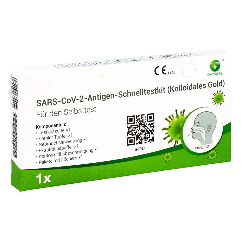Das Produktfoto zeigt Sars-Cov-2 Antigen Rapid Test-Kit Coll.Gold Nase (1 stk) PZN 18219124
