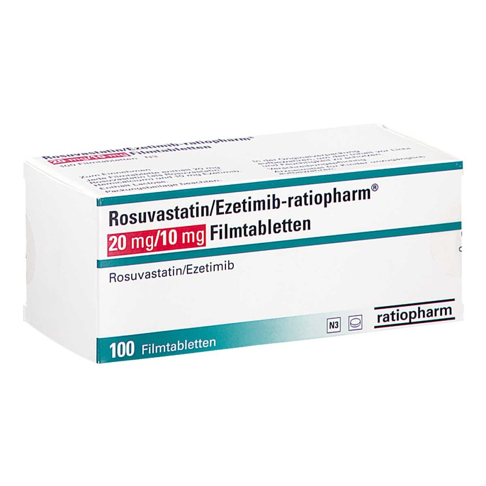 Rosuvastatin/Ezetimib-Ratiopharm 20 Mg/10 Mg Fta (100 stk)