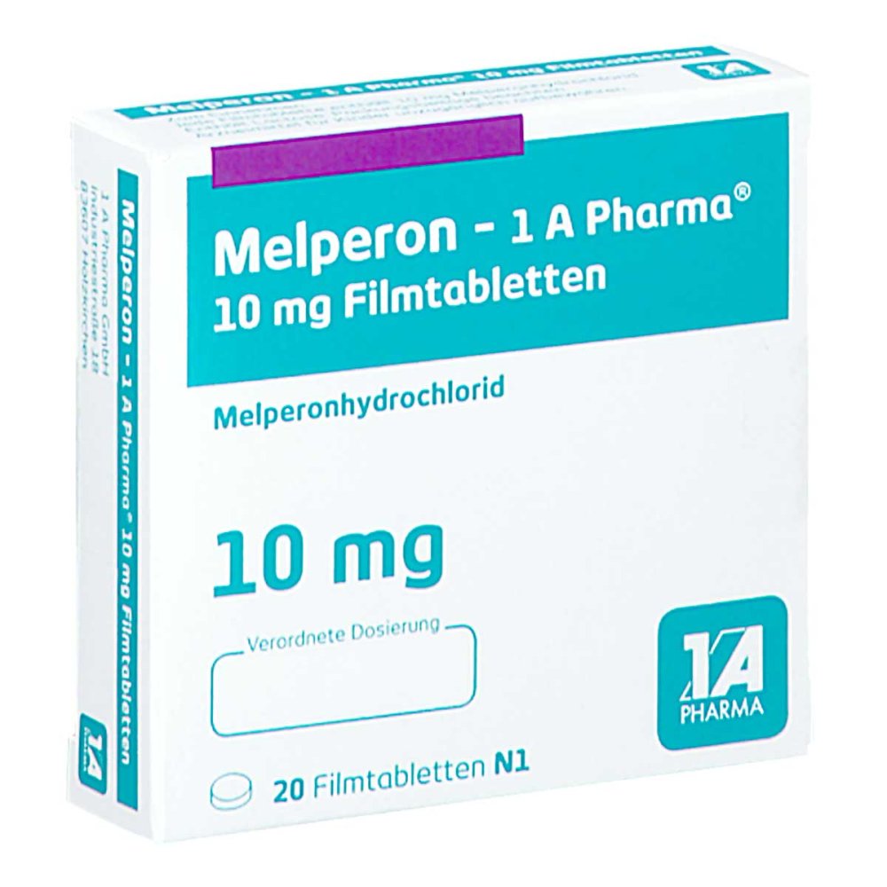 Das Produktfoto zeigt Melperon-1a Pharma 10 Mg Filmtabletten (20 stk) PZN 18330471