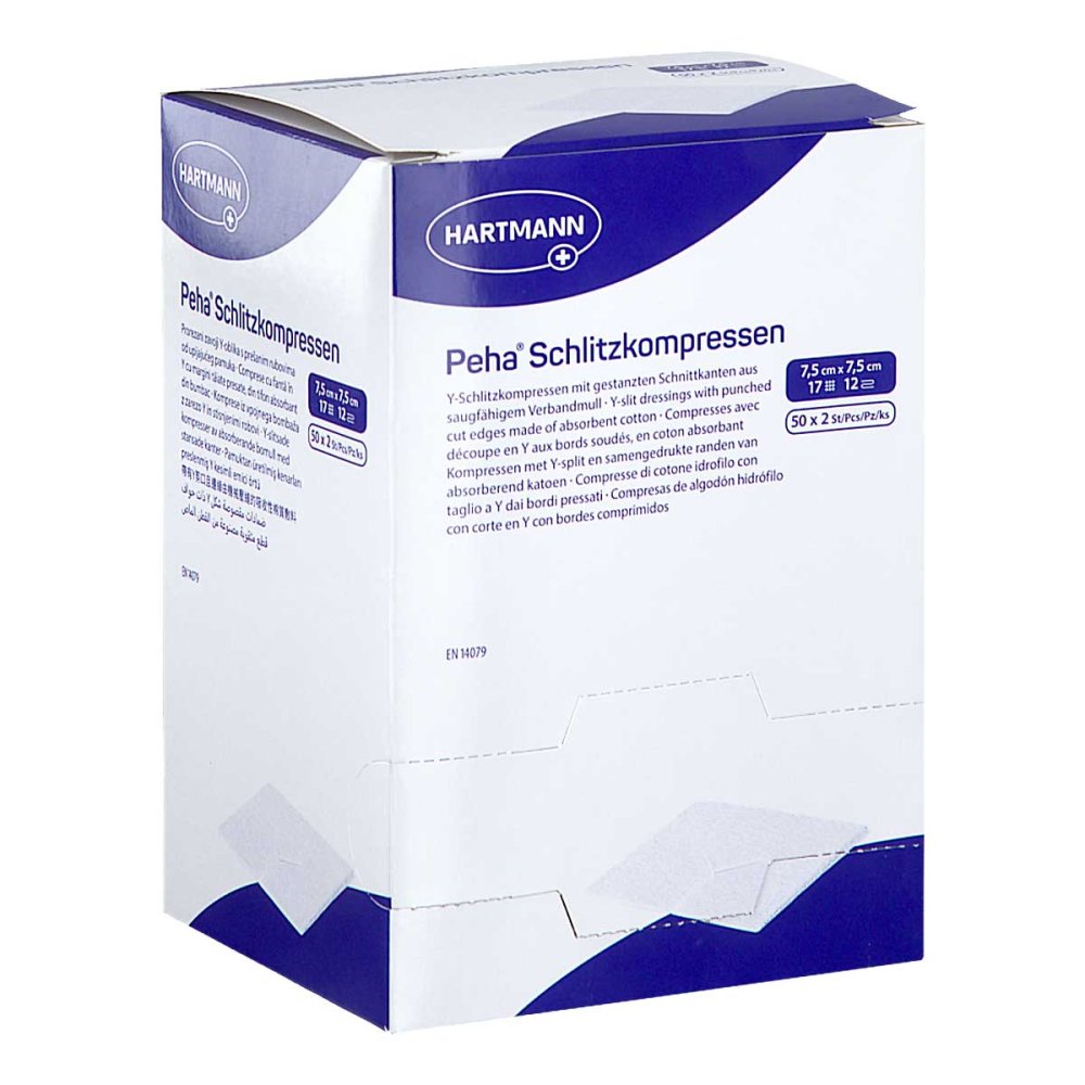 Peha Schlitzkompressen 7,5x7,5 Cm Steril (50X2 stk)