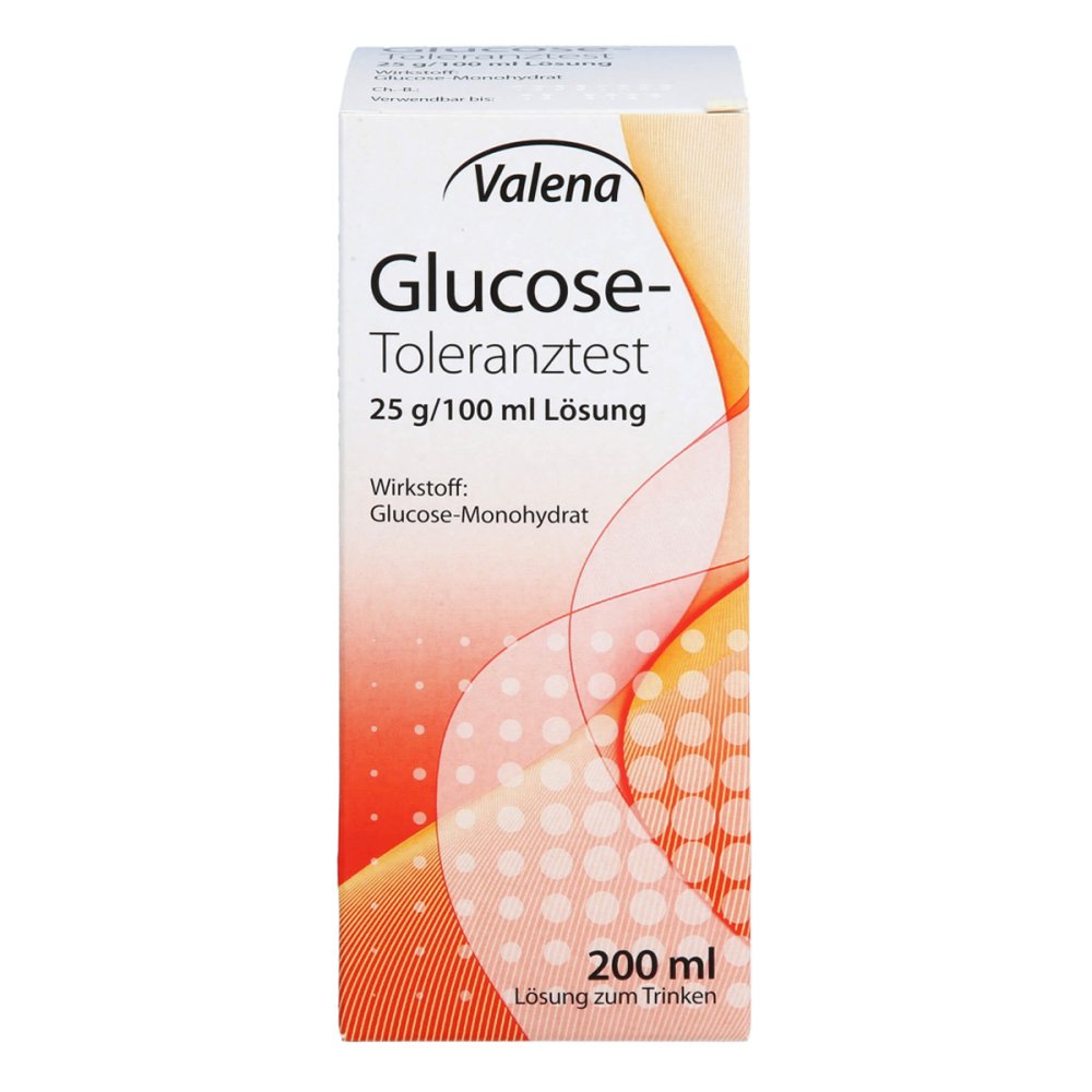 Das Produktfoto zeigt Glucose-Toleranztest 25 G/100 Ml Lösung (200 ml) PZN 18447121