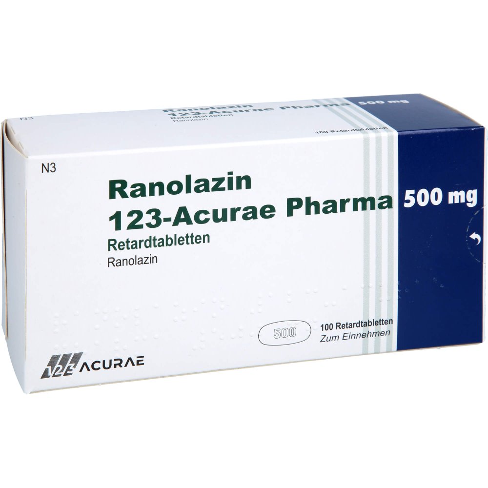 Ranolazin 123-Acurae Pharma 500 Mg Retardtabletten (100 stk)