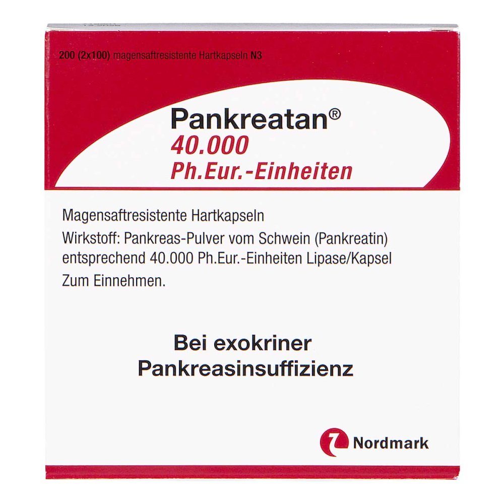 Pankreatan 40.000 Ph.Eur.-Einheiten Msr.Hartkaps. (200 stk)