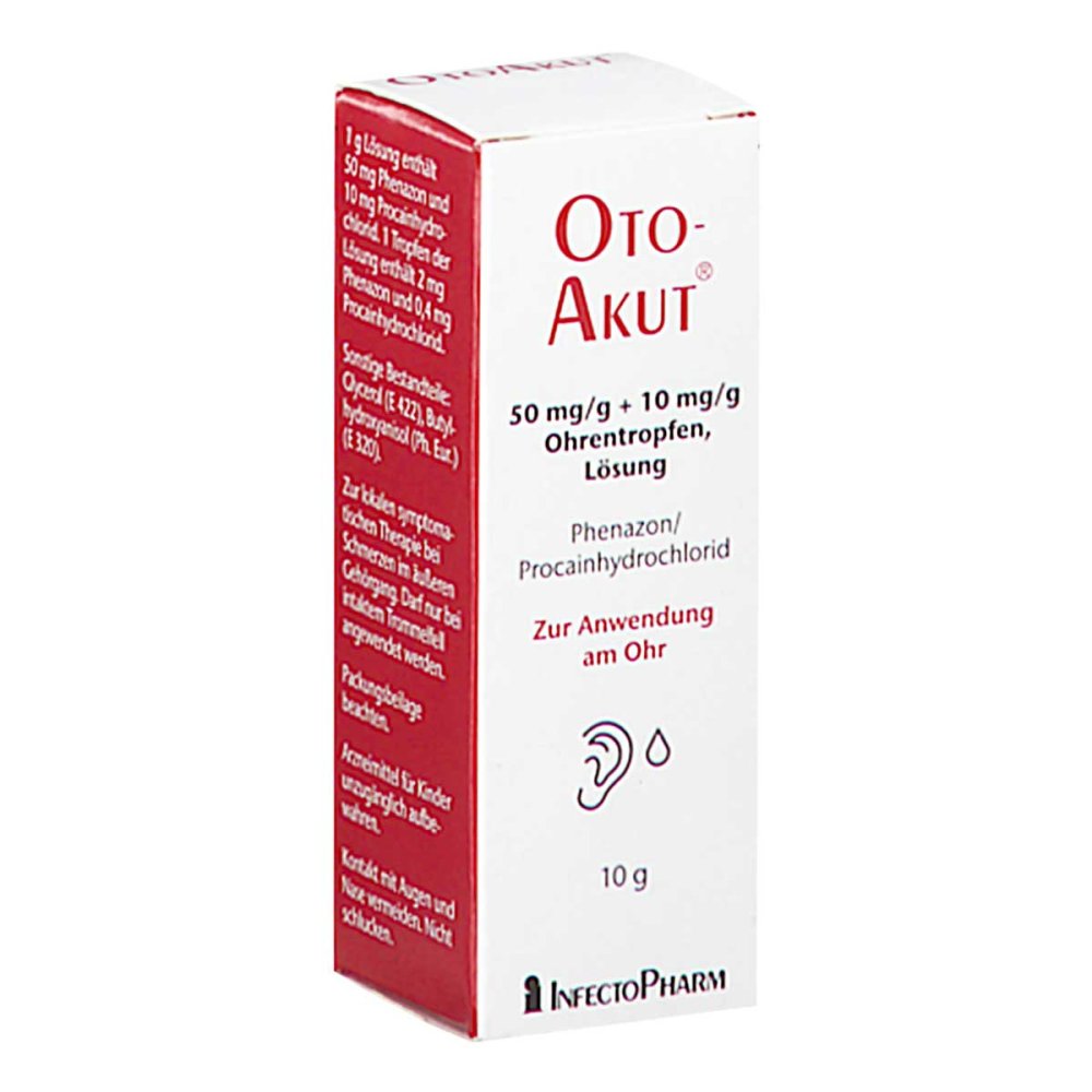 Otoakut 50 Mg/G + 10 Mg/G Ohrentropfen Lösung (10 g)