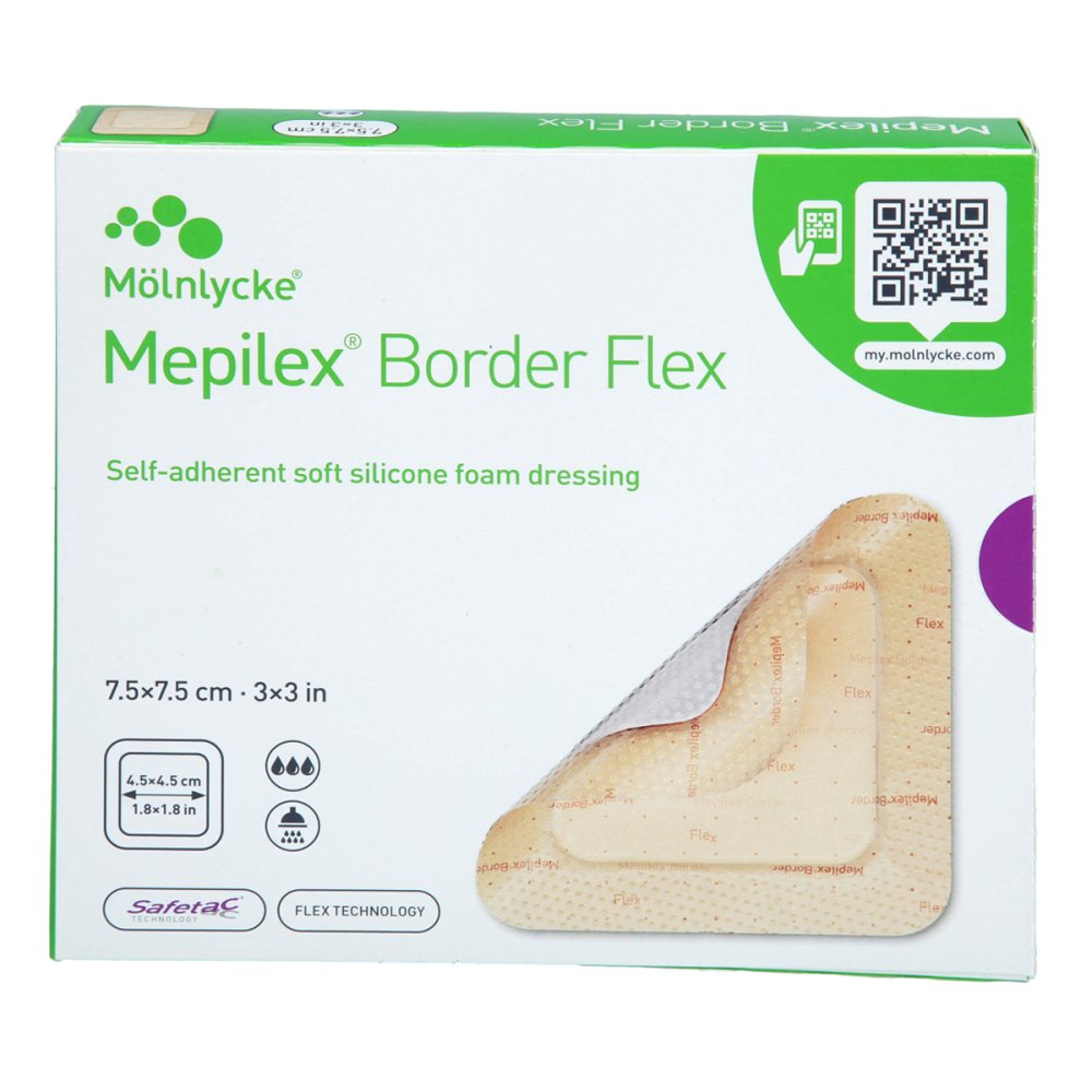 Mepilex Border Flex Schaumverb.Haft.7,5x7,5 Cm (5 stk)