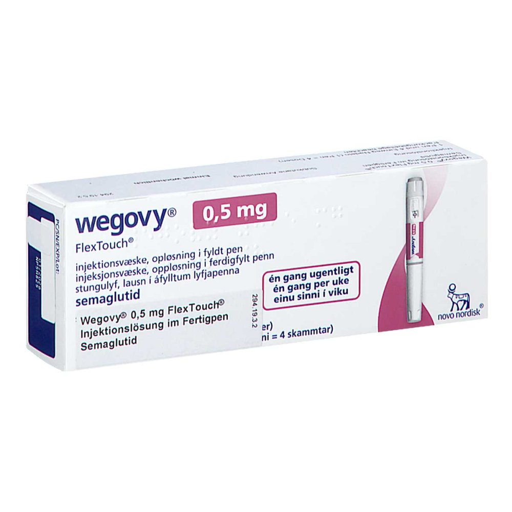 Das Produktfoto zeigt Wegovy 0,5 Mg Flextouch Injektionslsg.Fertigpen (1X1.5 ml) PZN 19095977