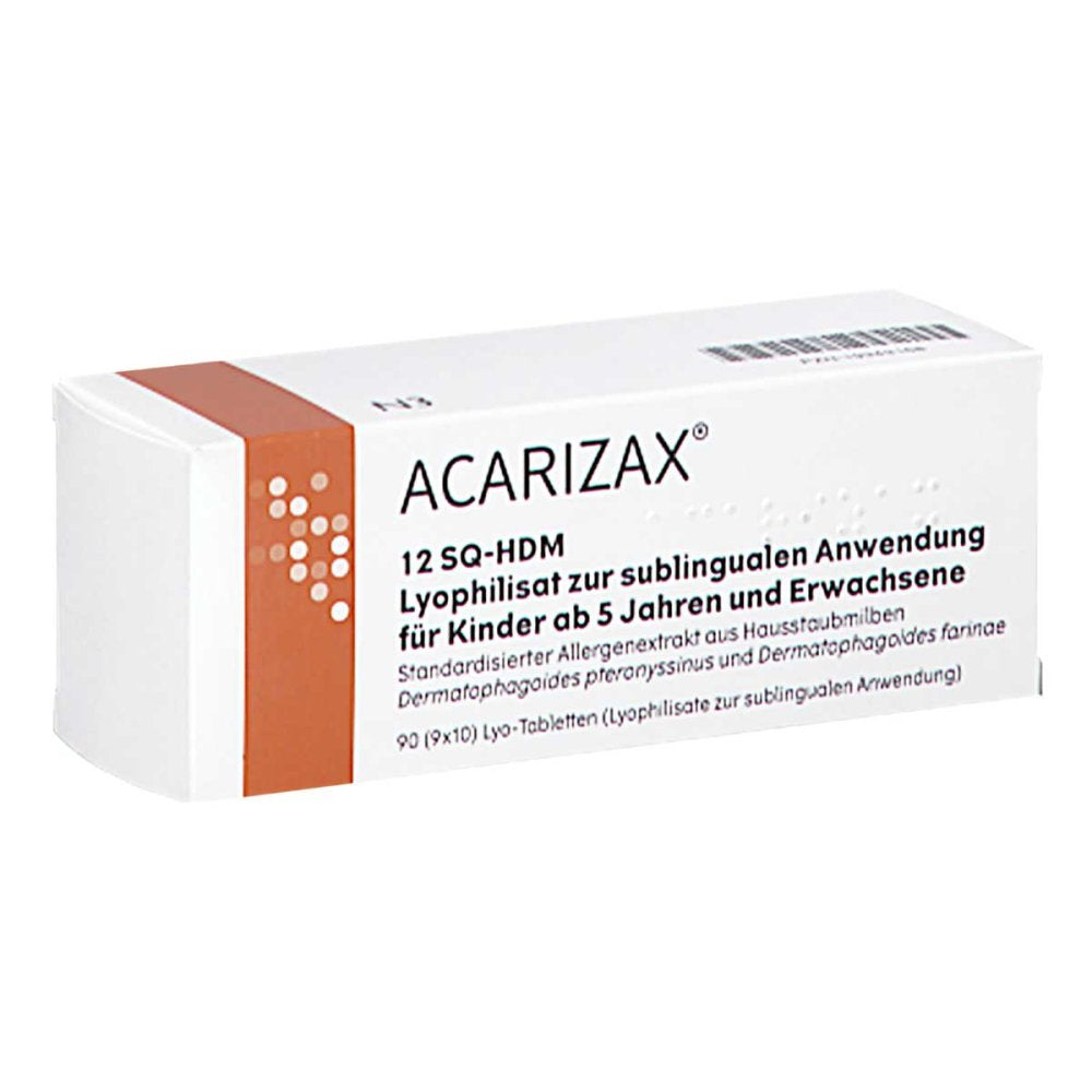 Acarizax 12 Sq-Hdm Lyophil.Z.Subl.Anw.Kdr Ab5+Erw (90 stk)