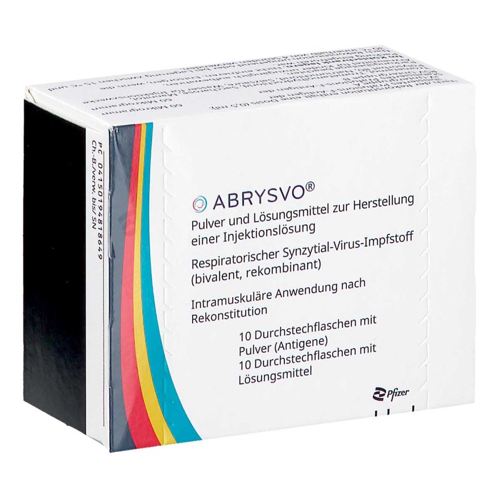 Das Produktfoto zeigt Abrysvo 0,5 Ml Plv.U.Lösungsm.Z.Her.E.Inj.-Lsg. (10 stk) PZN 19481864