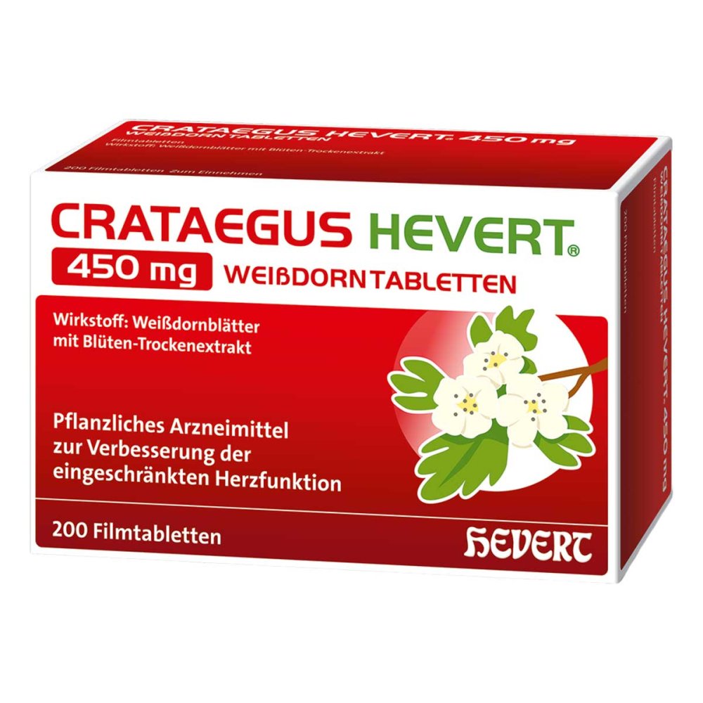 Crataegus Hevert 450 Mg Weißdorntabletten (200 stk)