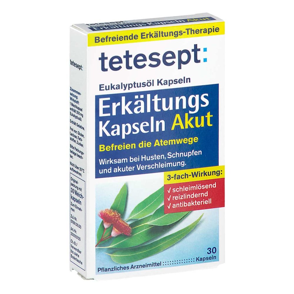 Tetesept Eukalyptusöl Erkältungs Kapseln Akut (30 stk)