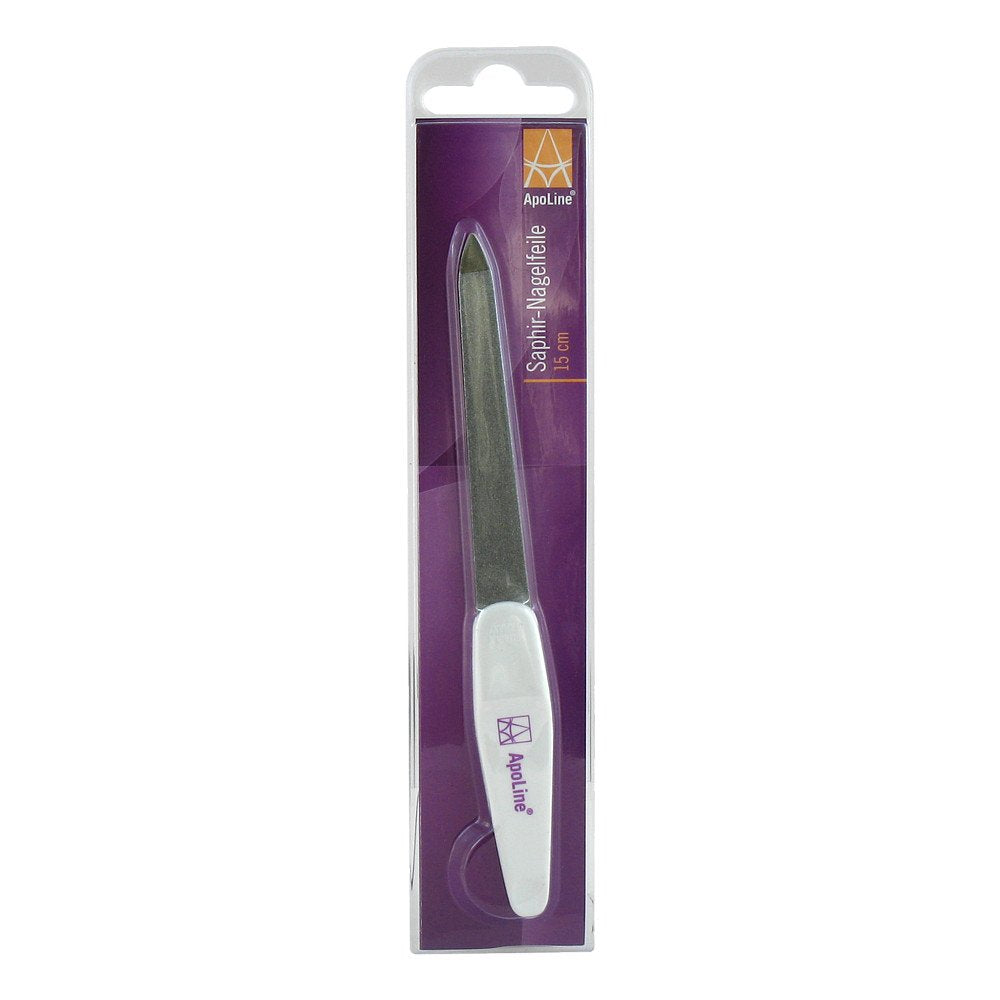 Das Produktfoto zeigt Apoline Nagelfeile Saphir 15 Cm Verchromt PZN 00149593