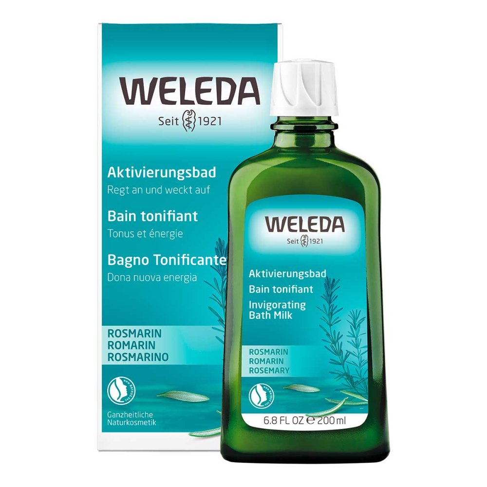 Das Produktfoto zeigt Weleda Rosmarin Aktivierungsbad PZN 00650790