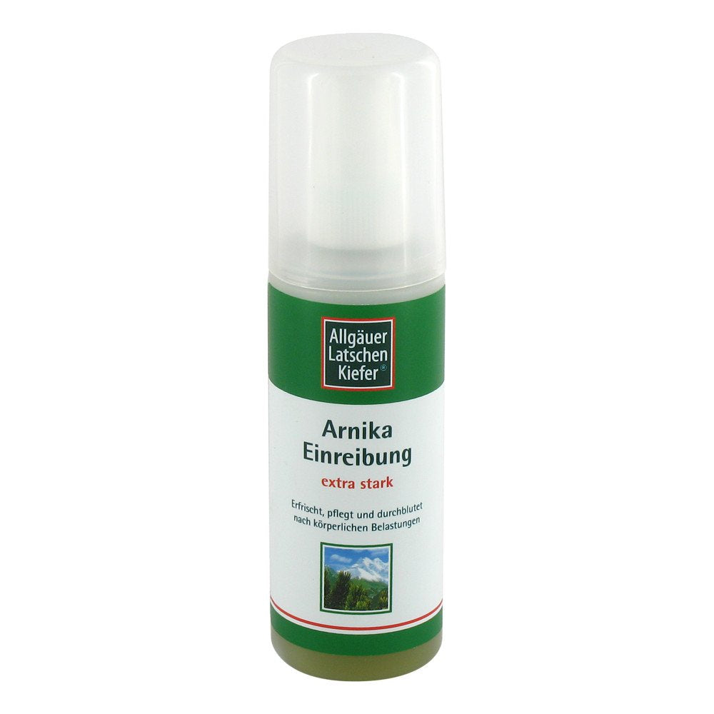 Das Produktfoto zeigt Allgäuer Latschenk. Arnika Extra Stark Pumpspray PZN 03765424
