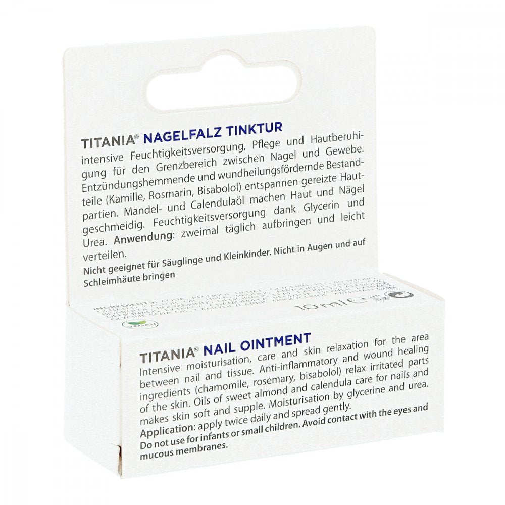 Das Produktfoto zeigt Nagelfalz Tinktur Titania PZN 05958676