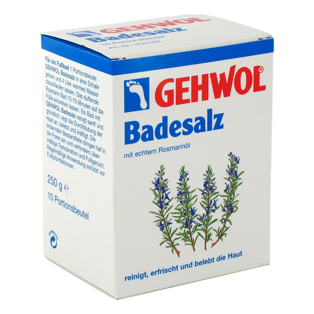 Das Produktfoto zeigt Gehwol Rosmarin Badesalz Portionsbeutel PZN 07660751
