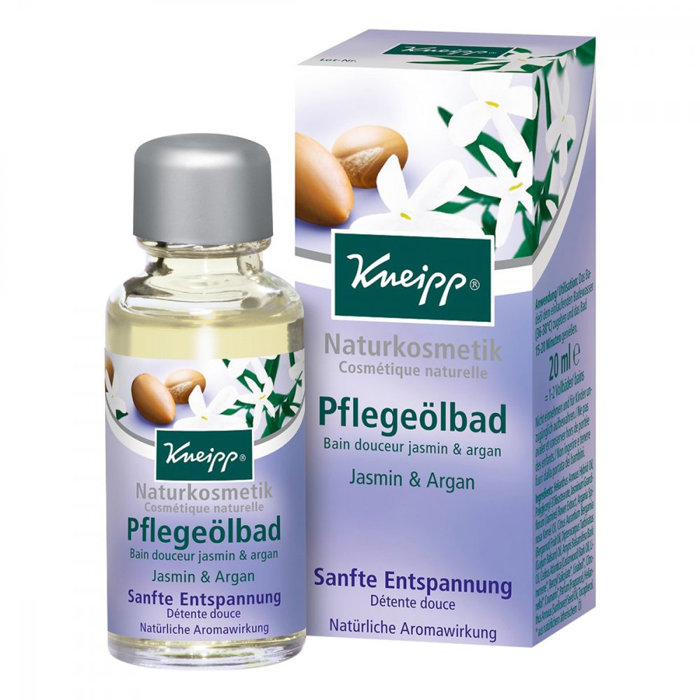 Das Produktfoto zeigt Kneipp Pflegeölbad Jasmin & Argan PZN 08757205