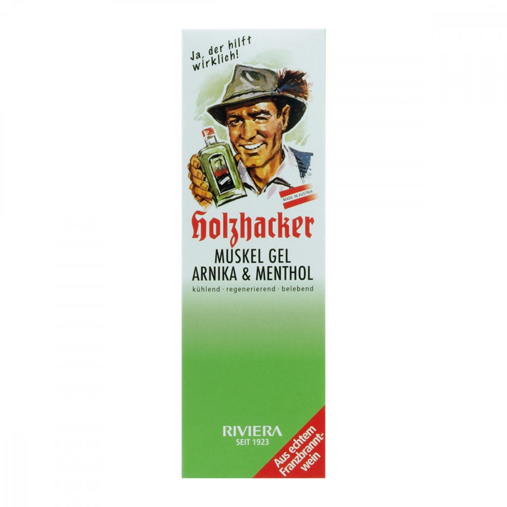 Das Produktfoto zeigt Riviera Holzhacker Franzbranntweingel PZN 09174115