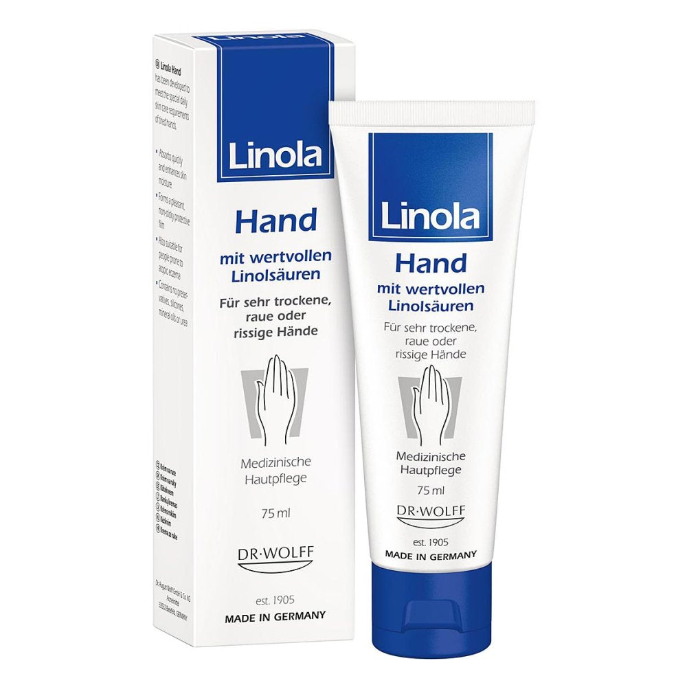 Das Produktfoto zeigt Linola Hand Creme PZN 09221091