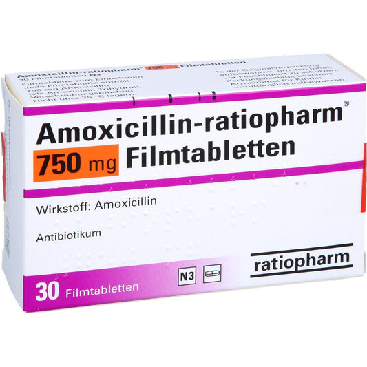 Amoxicillin-Ratiopharm 750 Mg Filmtabletten (30 stk)