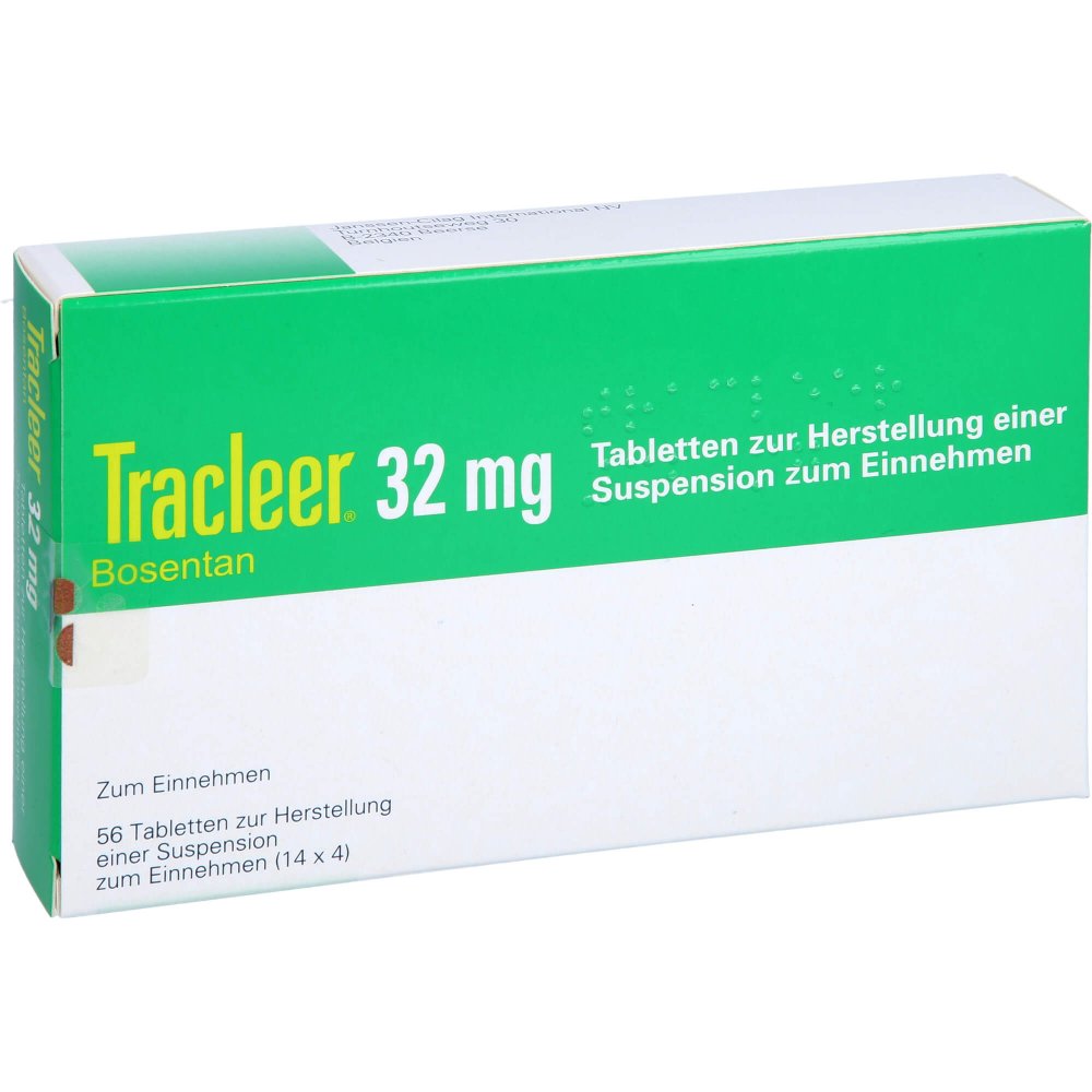Das Produktfoto zeigt Tracleer 32 Mg Tabl.Z.Herst.E.Susp.Z.Einnehmen (56 stk) PZN 00002513