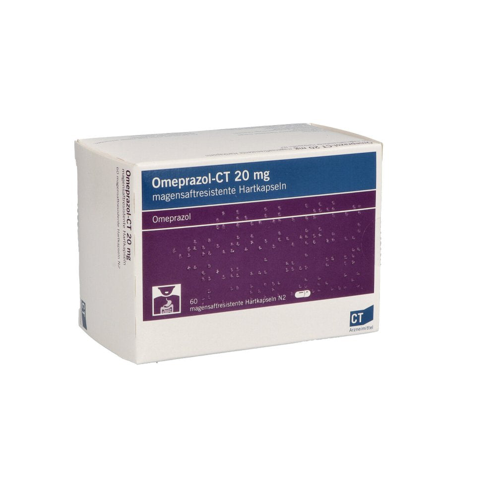 Das Produktfoto zeigt Omeprazol-Ct 20 Mg Hartkapseln Magensaftres. (60 stk) PZN 00005925