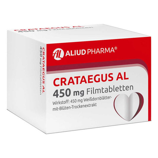 Das Produktfoto zeigt Crataegus Al 450 Mg Filmtabletten (50 stk) PZN 00013178
