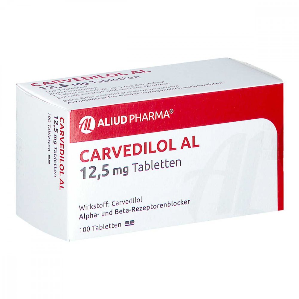 Das Produktfoto zeigt Carvedilol Al 12,5 Mg Tabletten (100 stk) PZN 00014025