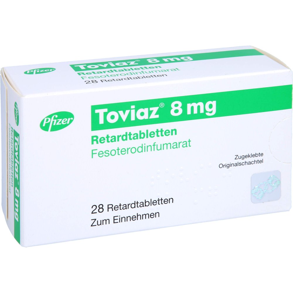 Das Produktfoto zeigt Toviaz 8 Mg Retardtabletten (28 stk) PZN 00020540