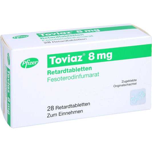 Das Produktfoto zeigt Toviaz 8 Mg Retardtabletten (28 stk) PZN 00020540