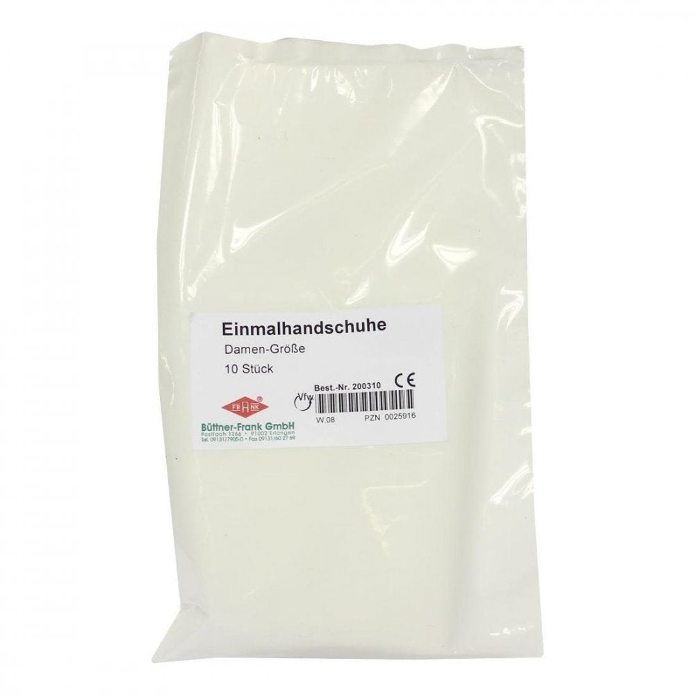 Das Produktfoto zeigt Handschuhe Einmal Unters.Damen (10 stk) PZN 00025916
