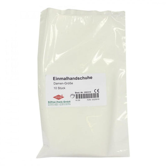 Das Produktfoto zeigt Handschuhe Einmal Unters.Damen (10 stk) PZN 00025916
