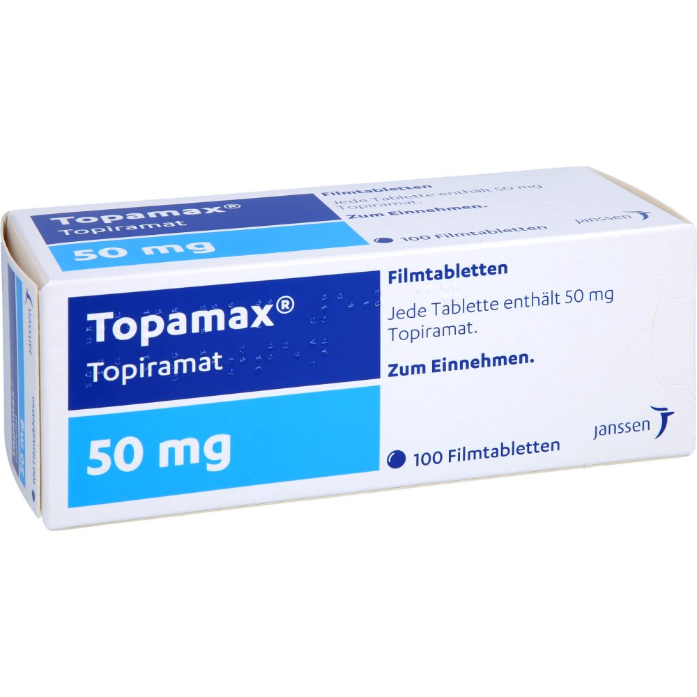 Das Produktfoto zeigt Topamax 50 Mg Filmtabletten (100 stk) PZN 00026672