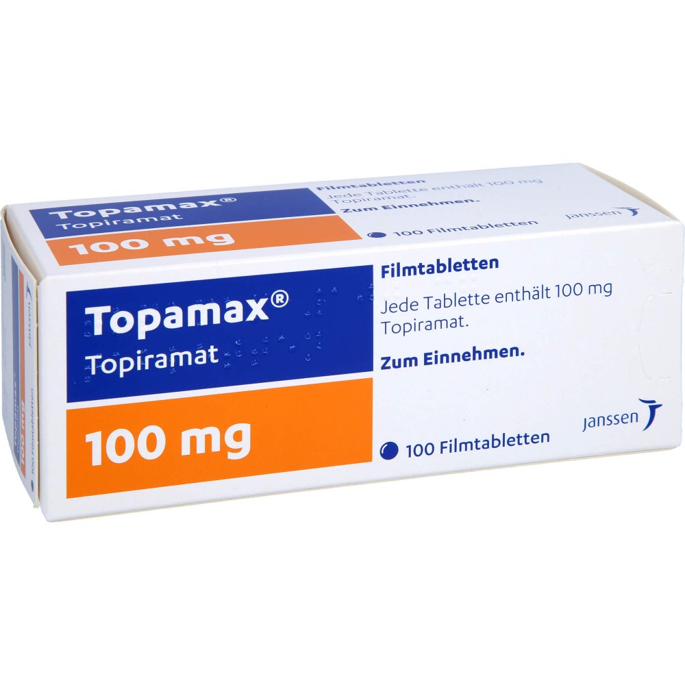 Das Produktfoto zeigt Topamax 100 Mg Filmtabletten (100 stk) PZN 00026703